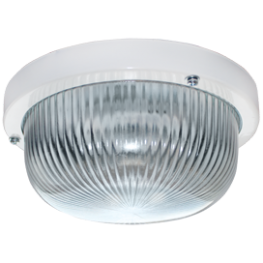 Ecola Light GX53 LED ДПП 03-7-001 светильник Круг накладной 1*GX53 прозр. стекло IP65 белый 185х185х85