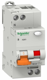 Schneider Electric Домовой АД63 дифференциальный автомат 1P+N 25А 300mA 11471