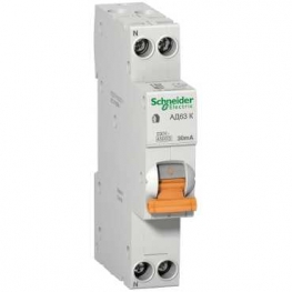 Schneider Electric Домовой АД63 дифференциальный автомат К 25А С 30мА 1P+N 4500А АС 1 мод. 12524