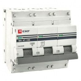 Автоматический выключатель 3P 100А (D) 10kA ВА 47-100 EKF PROxima