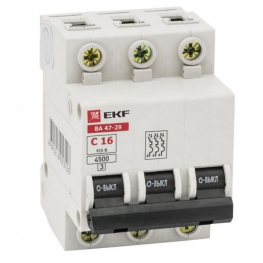 Автоматический выключатель 3P 20А (C) 4,5кА ВА 47-29 EKF Basic
