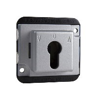 Roller shut. push-button insert f. cyl. locks, 2-pole, aluminium, Anti-vandalism