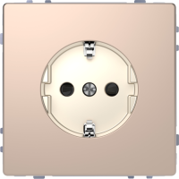 SCHUKO socket-outlet, shutter, screwl. term., champagne metallic, System Design