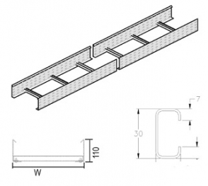 Кабельный лоток лестничного типа KL 110