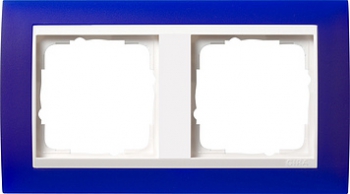 Рамка Gira Event 2 поста синяя с белой вставкой 0212399