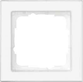 Рамка Gira E2 1 пост белая глянцевая с полем для надписи 071122
