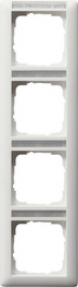 Рамка Gira Standard 55 4 поста с полем для надписи белая матовая 111427