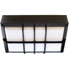 Ecola GX53 LED B4158S светильник накладной IP65 матовый Прямоугольник с решеткой алюмин. 2*GX53 Черный 215x135x65