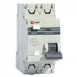 Дифференциальный автомат АД-32 1P+N 63А/300мА (хар. C, AC, электронный, защита 270В) 4,5кА EKF