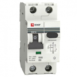Дифференциальный автомат АВДТ-63 32А/30мА (хар-ка C, электронный тип A) 6кА EKF PROxima