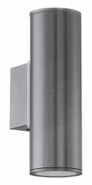 Уличный светодиодный светильник настенный RIGA, 2х3W (GU10), нерж. сталь/антрацит