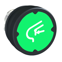 pushbutton head for harsh environment - green - with marking-legend rotated 90°