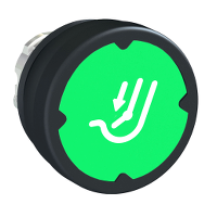 pushbutton head for harsh environment - green - with marking