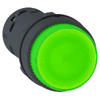 Кнопка 22 мм до 250В зеленая