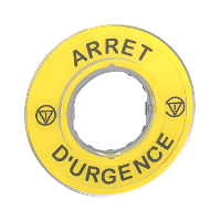 marked legend O60 for emergency stop-ARRET D'URGENCE/logo ISO13850