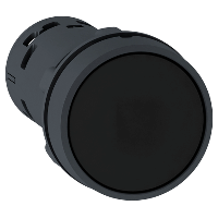 Кнопка 22 мм черная с возвратом 2NO