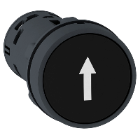 Черная кнопка с потайным толкателем 1НО стрелка вверх     