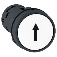 белая кнопка с потайным толкателем 1НО стрелка вверх      