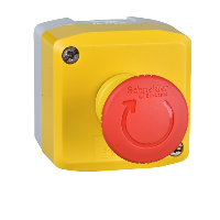 Кнопочный пост, желтый, 1 аварийная грибовидная кнопка, 1 НЗ       