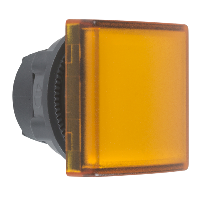 Головка сигнальной лампы 22 мм квадратная желтая