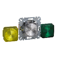 Механизм сигнальной лампы E10, зеленый/желтый/прозрачный колпачок