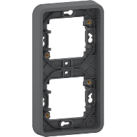 Mureva Styl - cover frame for socket outlet - 2 gangs - vertical - grey