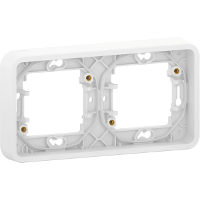 Mureva Styl - cover frame for socket outlet - 2 gangs - horizontal - white