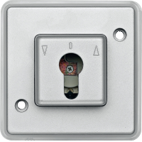Push-btn DIN cylinder key switch insrt f. roller shut.s, aluminium, Anti-Vanda.