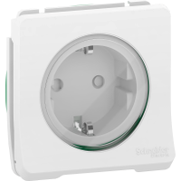 Mureva Styl - power socket-outlet with sideE - 16A 250V - 2P + E with shutters - white