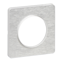 Touch - Рамка - 1 пост - белый & металлический "мартеле" алюминий