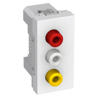 Altira - 3 RCA connector socket outlet - 1 module - white
