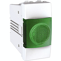 Unica - flat indicator lamp - 220 VAC - 1 m - green - white
