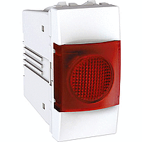 Unica - flat indicator lamp - 220 VAC - 1 m - red - white