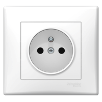 Sedna - single socket outlet with pin earth - white 5 pack