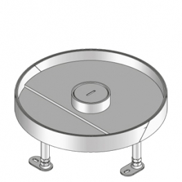 UEBDSM R Кассетный лючок для тяжелых нагрузок, с тубусом для кабеля, круглый, тройной, нивелируемый