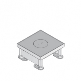Лючок UEBDSM1-2 V простой, для тяжелых нагрузок, четырёхугольный, с тубусом для кабеля, нивелируемый