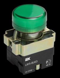 Индикатор LAY5-BU63 зеленого цвета d22мм ИЭК