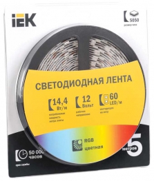 Лента LED 5м блистер LSR-5050RGB60-14,4-IP20-12V IEK