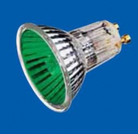 Галогенная лампа цветная - BLV POPLINE 50w / 230v / 35° / L=53 mm / GU10 / green 103851