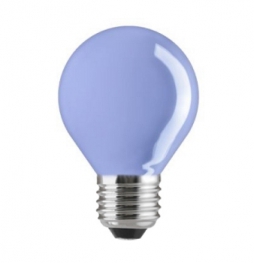 Цветная сферическая лампа накаливания (голубая) General Eleсtric 15D1/B/E27 - код: 91522
