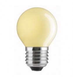 Цветная сферическая лампа накаливания (желтая) General Eleсtric 15D1/Y/E27 - код: 90527