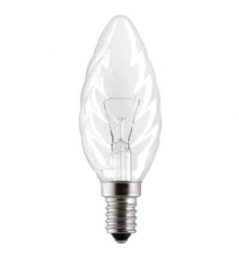 Лампа накаливания свечеобразная витая (прозрачная) - General Electric Decor Candle Twisted 60TC1/CL/E14 660lm 1000h - 10828
