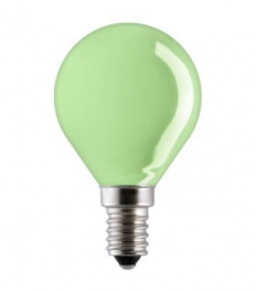 Цветная сферическая лампа накаливания (зеленая) General Eleсtric 15D1/G/E14 - код: 92004