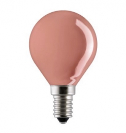 Цветная сферическая лампа накаливания (красная) General Eleсtric 15D1/R/E14 - код: 90525