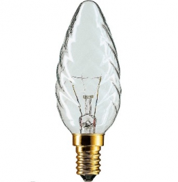Лампа накаливания витая свеча - Philips Deco BW35 E14 прозрачная 230V 60W 655lm - 871150001358338