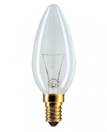 Лампа накаливания GE -CLASSIC BW CL 40W 230V E27 (свеча витая прозрачная d=35 l=100) - 546773