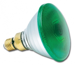Лампа накаливания специальная цветная (зеленая) - Sylvania PAR 38 80W green 30° 0019651