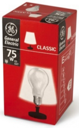 Лампа накаливания (Брест) General Eleсtric 75A1/F/E27 230V - код: 97210