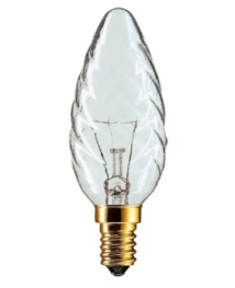 Лампа накаливания витая свеча - Philips Deco 25W E14 230V BW35 CL 1CT/4X5F 871150001162638