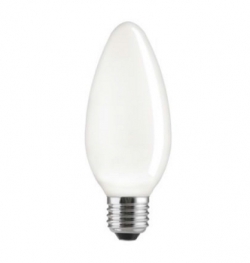Лампа накаливания свечеобразная (опаловая) - General Electric Candle 60C1/O/E27 600lm 1000h - 10878